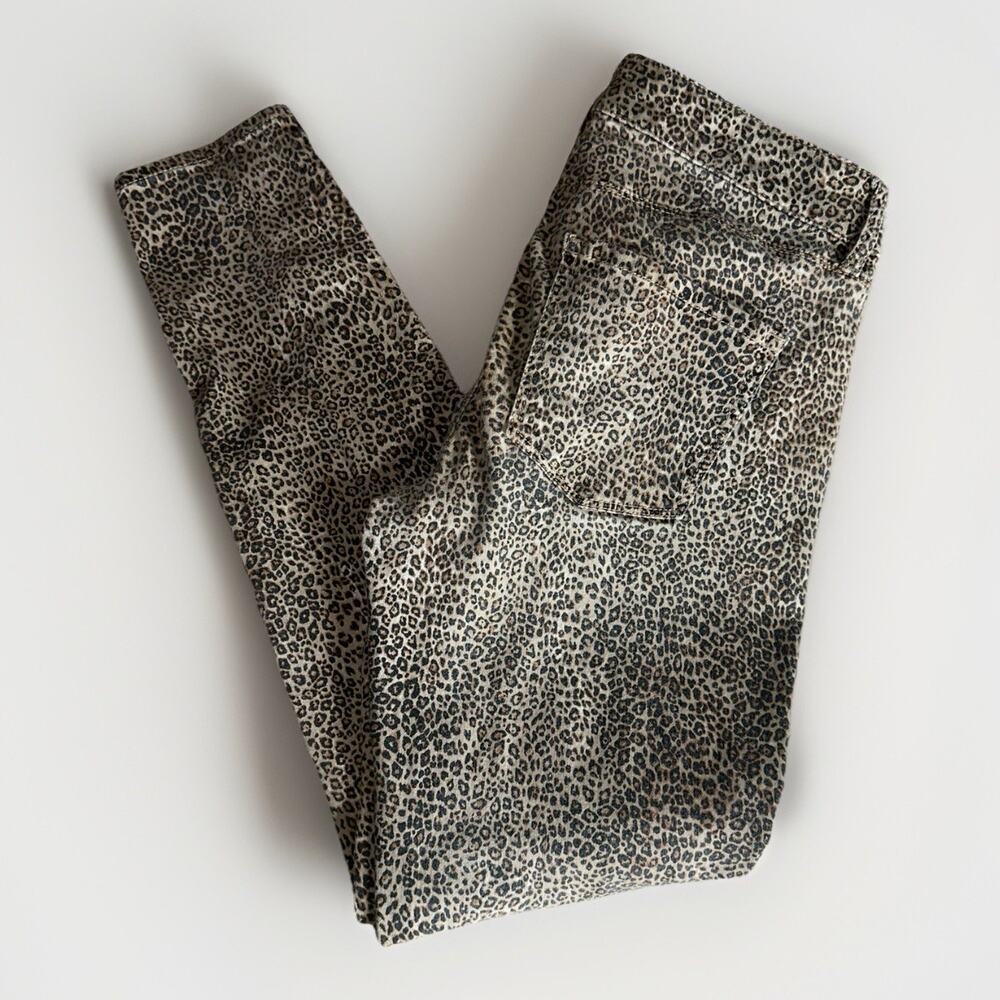 WHBM Leopard Print Slim Ankle Pants Size 2 • Animal Print Stretch Trousers